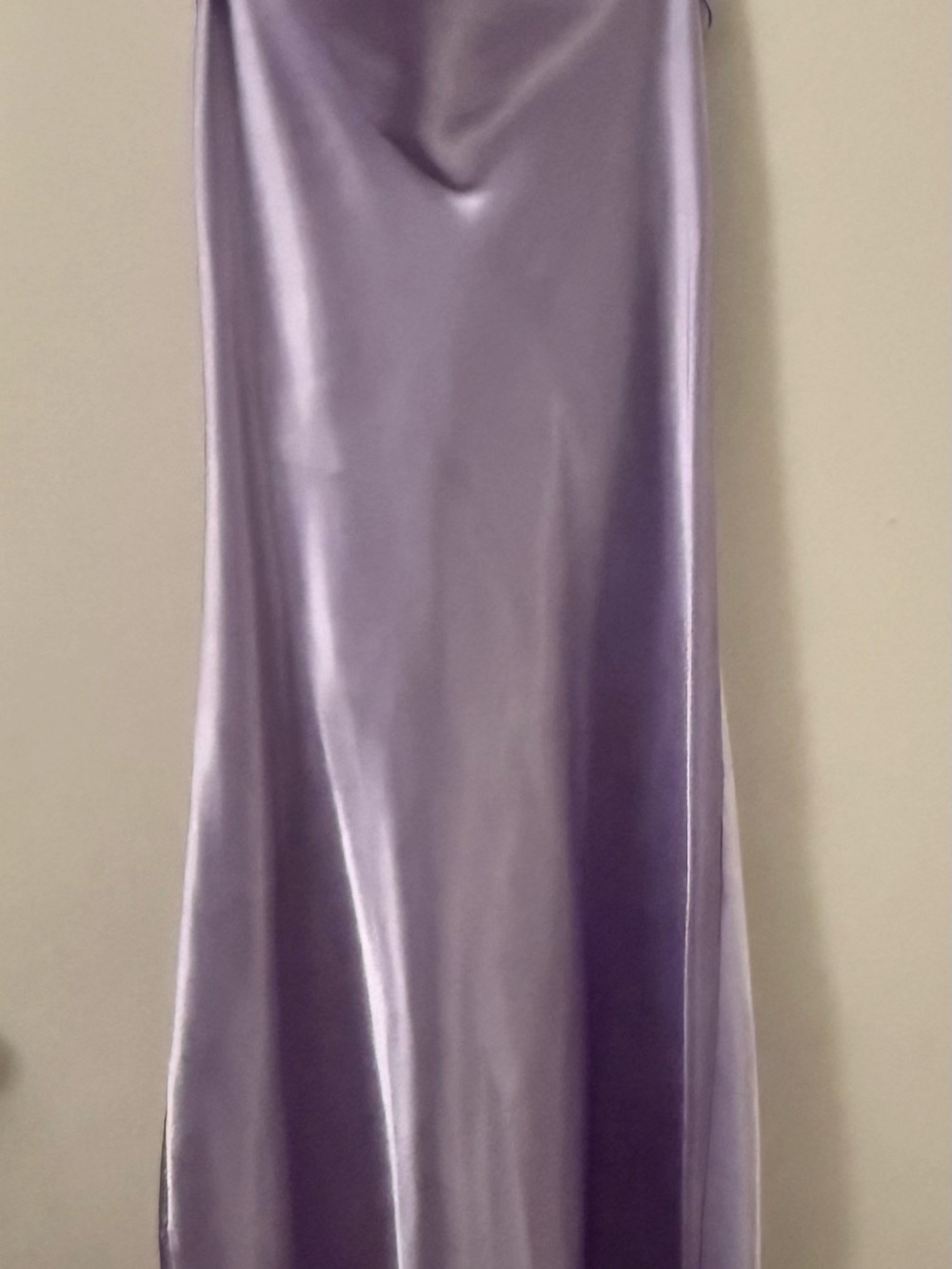 Lavender Satin Midi Slip Dress